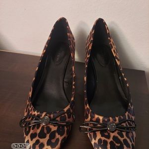 Bandaging leopard print wedges